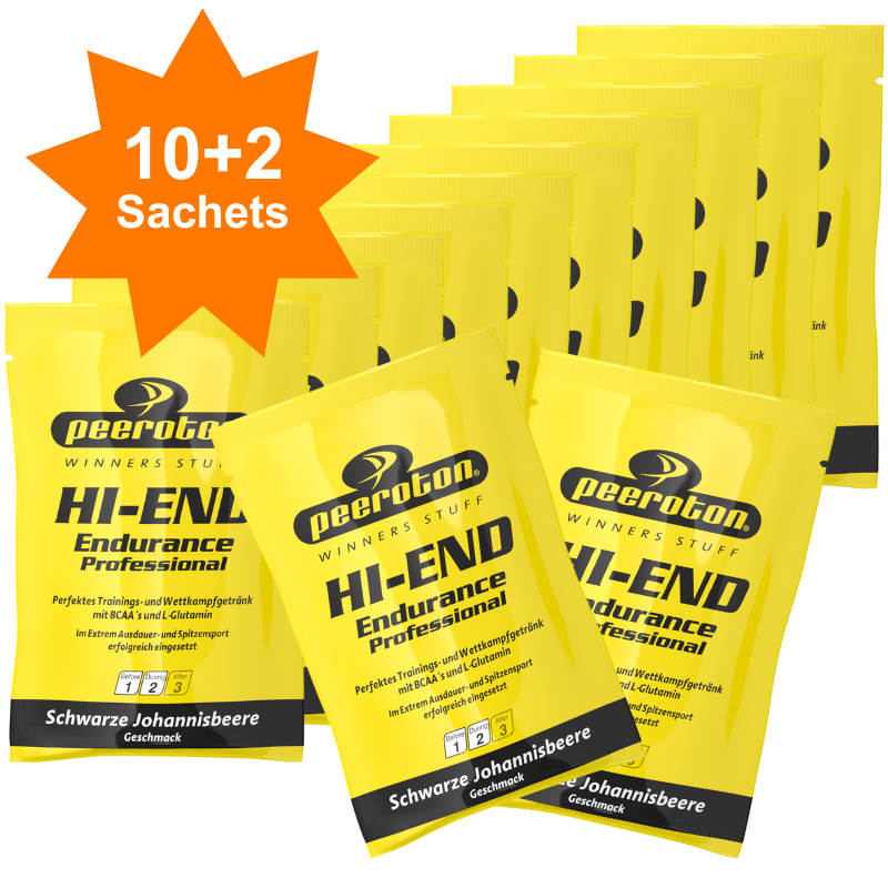 Peeroton HI END ENDURANCE Professional Schwarze Johannisbeere, 40g Sachet, 10+2 Gratis 