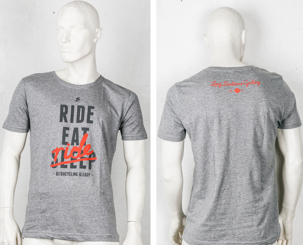 T-Shirt "Ride. Eat. Ride." - Farbe Grau