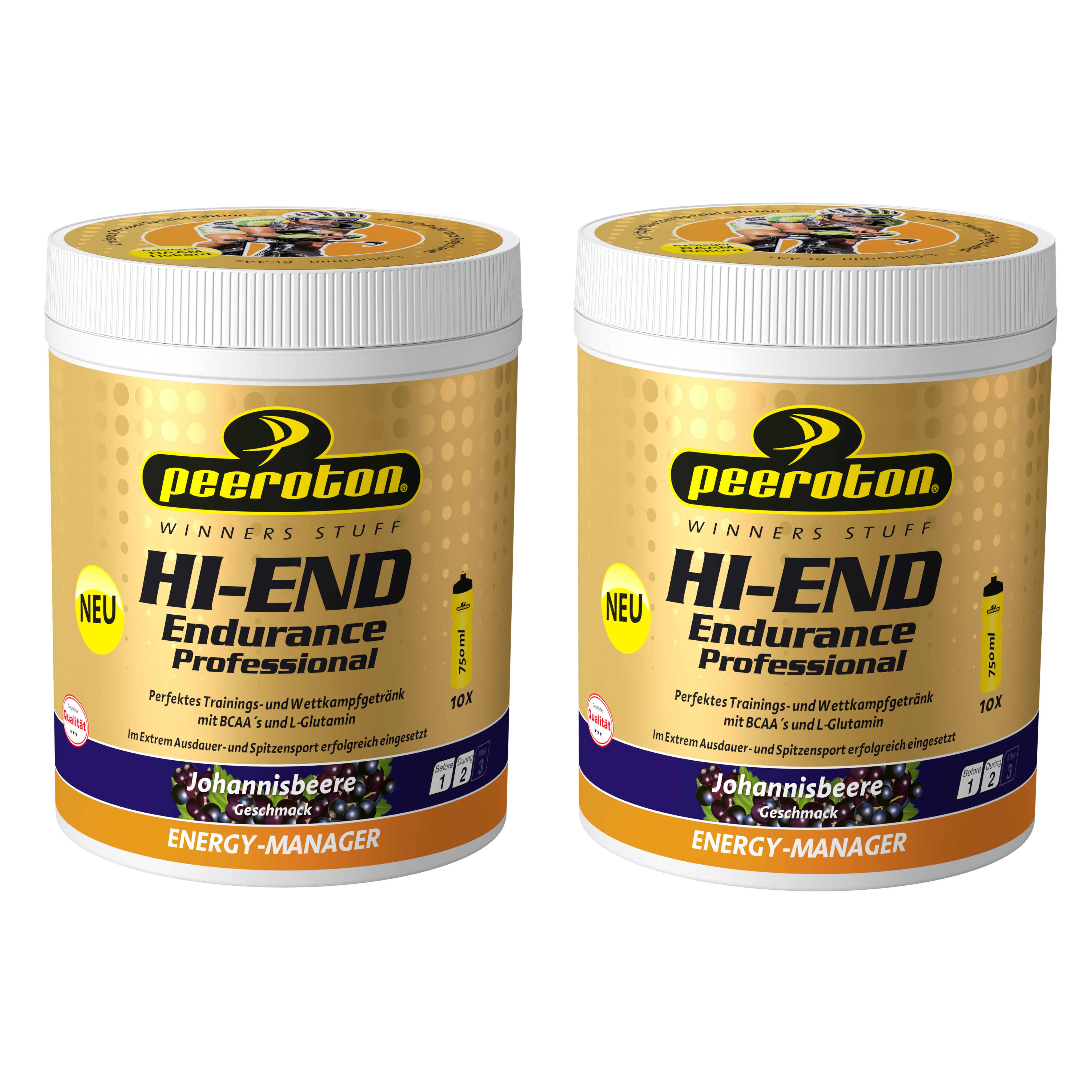 Peeroton HI END ENDURANCE Professional DUO PACK, 2x 600g, Johannisbeere