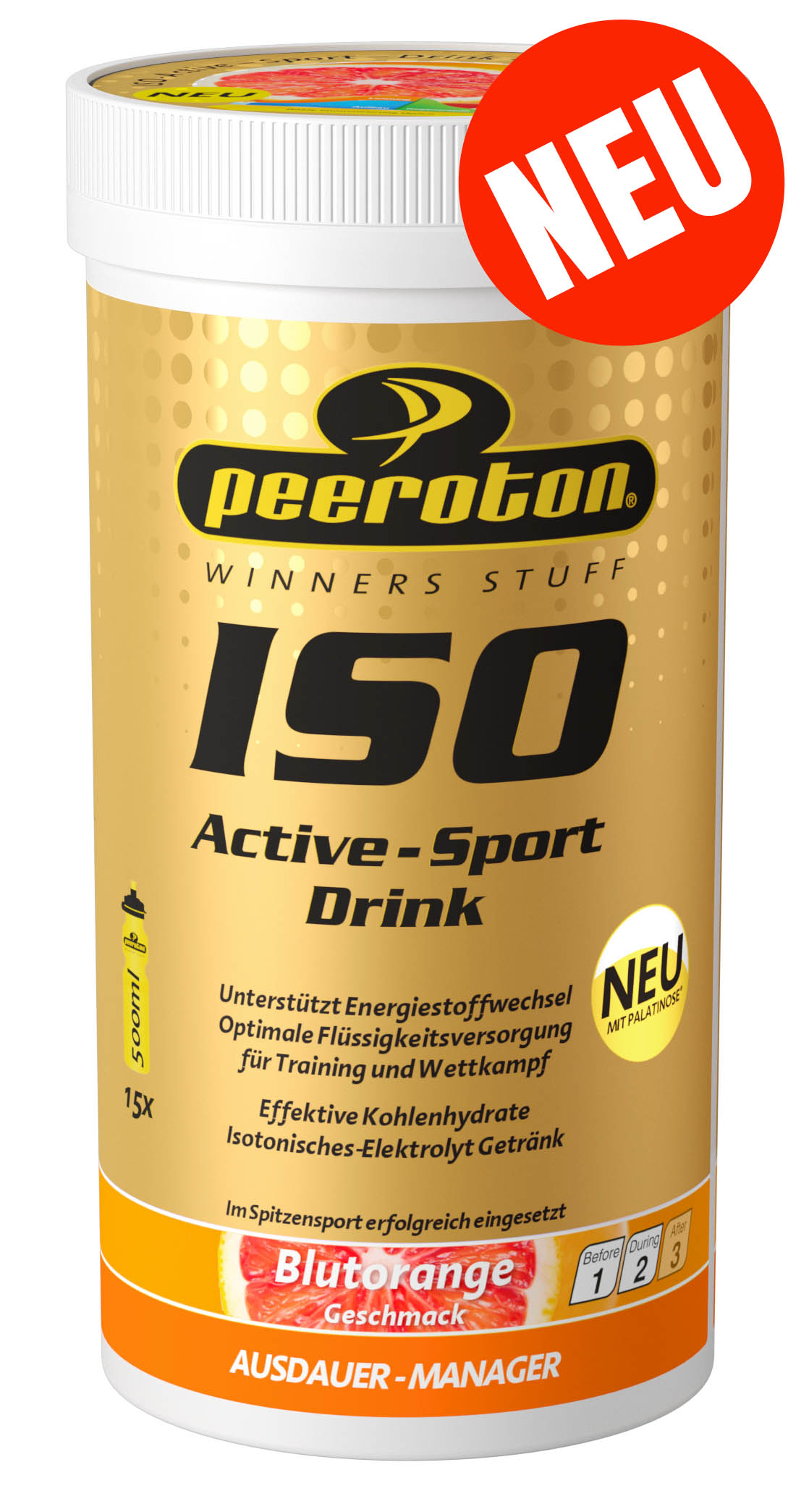 Peeroton ISO-ACTIVE Sportdrink 300g Blutorange // Ausdauer