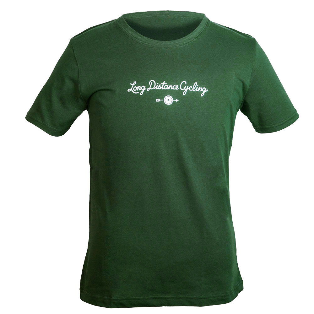 T-Shirt "377 - long distance cycling" - Dunkelgrün