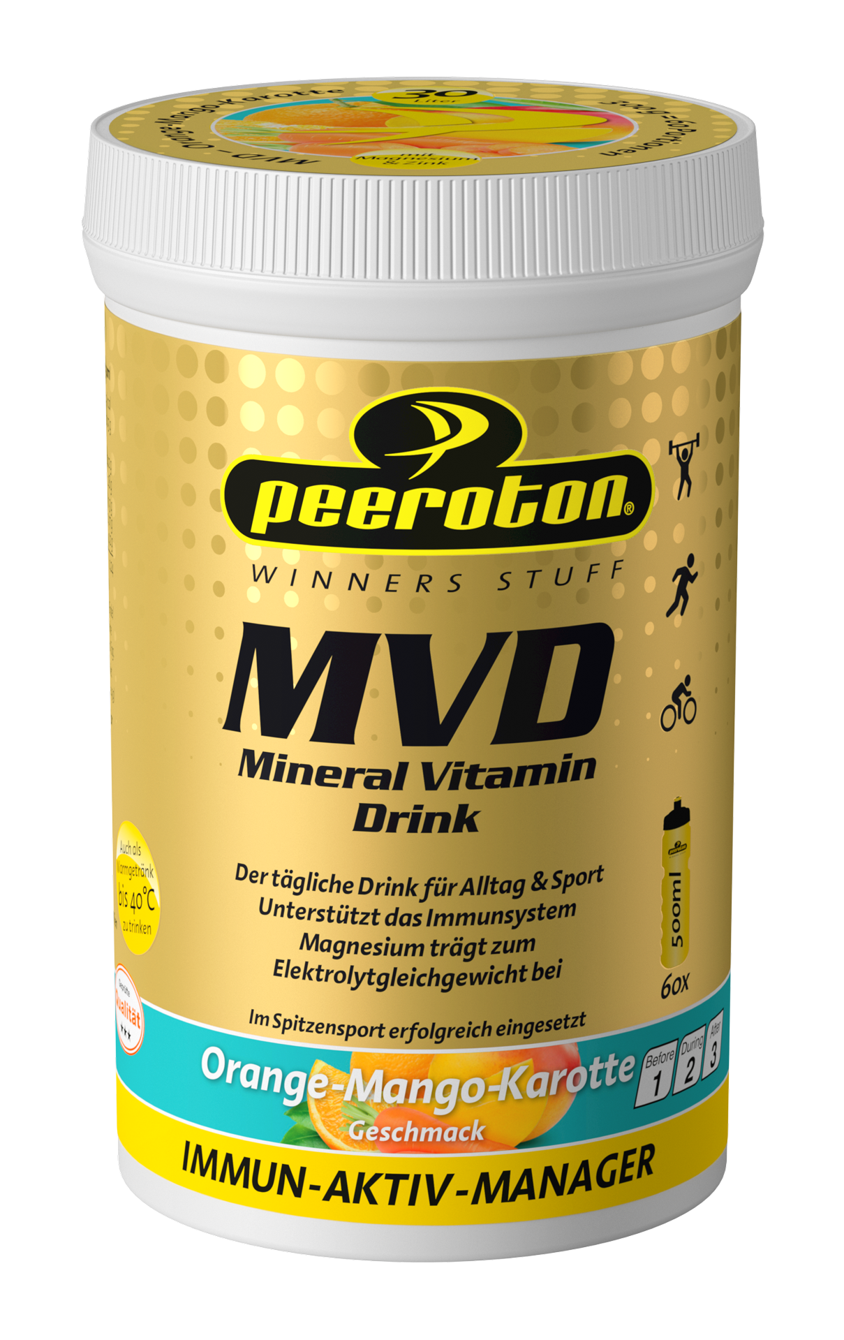 Peeroton MINERAL VITAMIN Drink Orange-Mango-Karotte 300g ( für 30 Liter Getränk) - Immun Aktiv