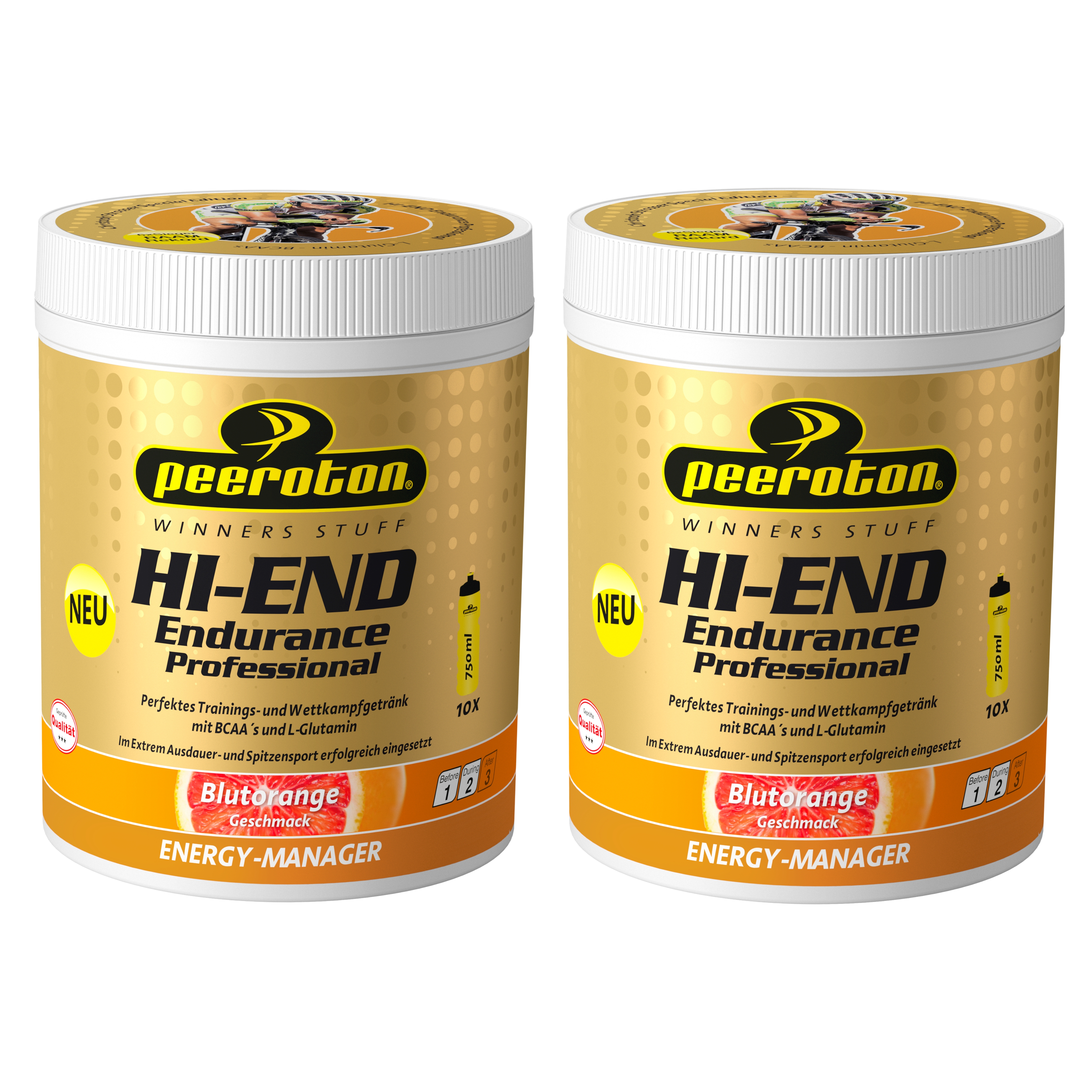 Peeroton HI END ENDURANCE Professional DUO PACK, 2x 600g, Blutorange