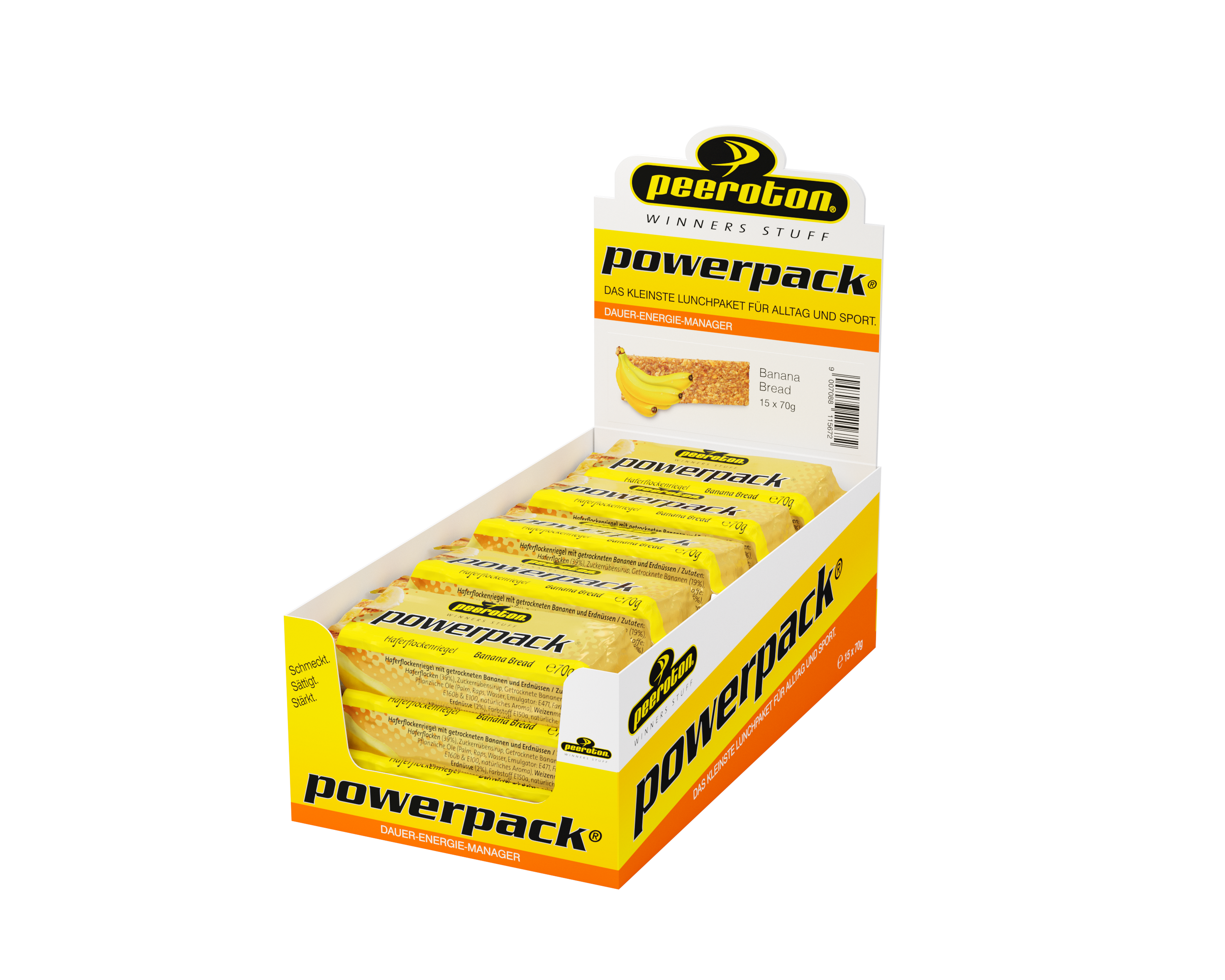 Peeroton POWERPACK Riegel 70g Banana Bread, 12+3 Gratis Peeroton POWERPACK Riegel 70g Banana Bread, 12+3 Gratis