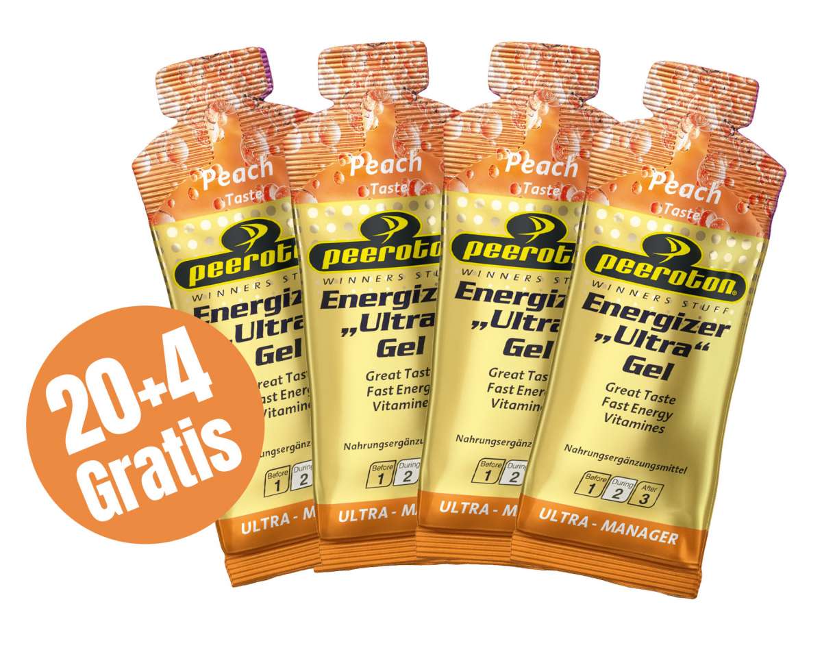 Peeroton ENERGIZER ULTRA Gel 40g Pfirsich, 20+4 Gratis Peeroton ENERGIZER ULTRA Gel 40g Pfirsich, 20+4 Gratis