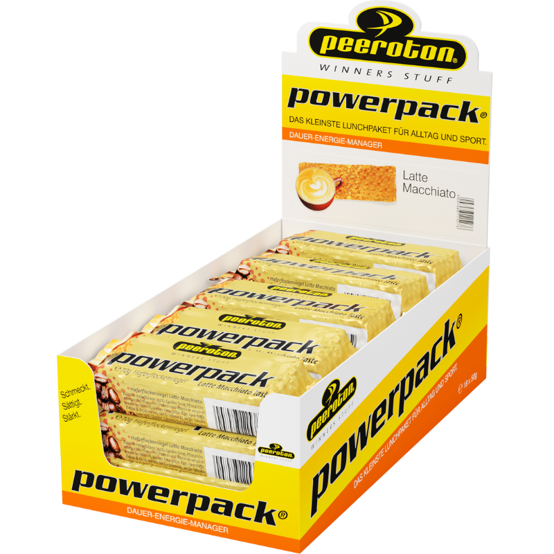 Peeroton POWERPACK Riegel 70g Latte Macchiato, 12 + 3 Gratis NEU