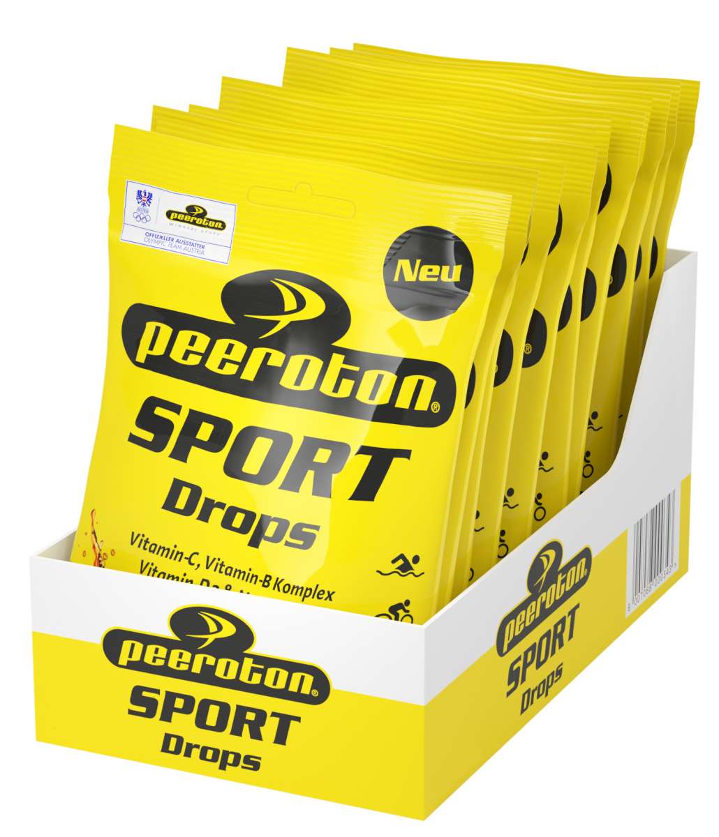 Peeroton Sport Drops // Energie zum Kauen // 75g Cola & Zitrone  - 10er Packung