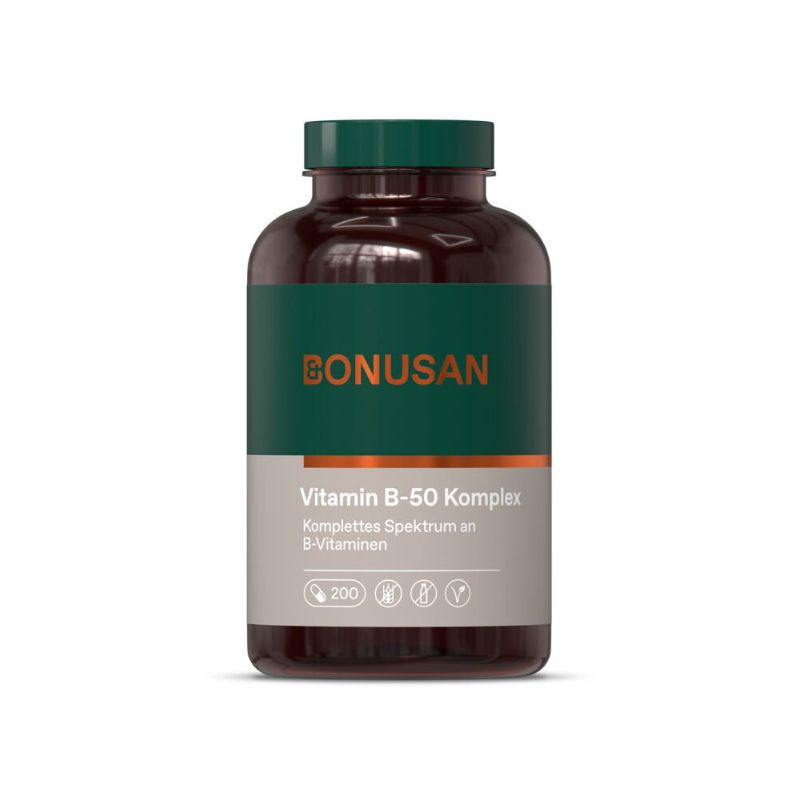 Bonusan „Vitamin B50 Komplex" - 200 Kapseln Großpackung