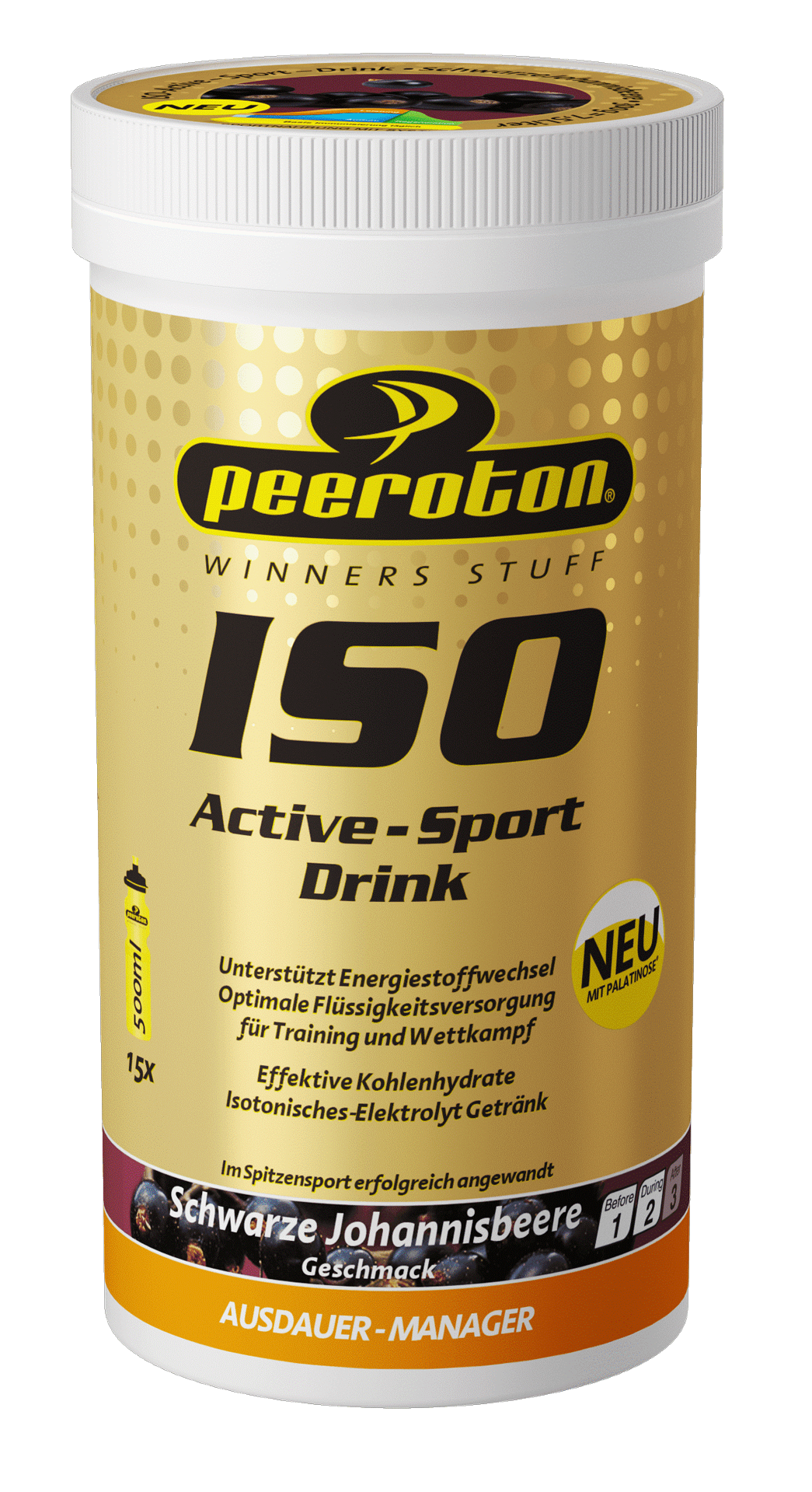 Peeroton ISO-ACTIVE Sportdrink 300g Schwarze Johannisbeere  // Ausdauer 